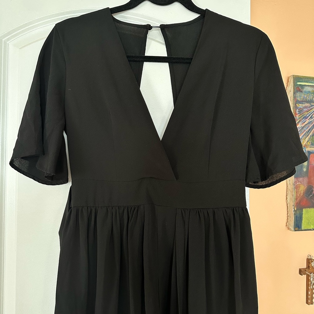 AKIRA Lux Black Romper with Petticoat Skirt